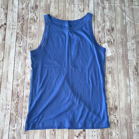 LOFT Tops - NWT Loft Blue High Neck Tank Top